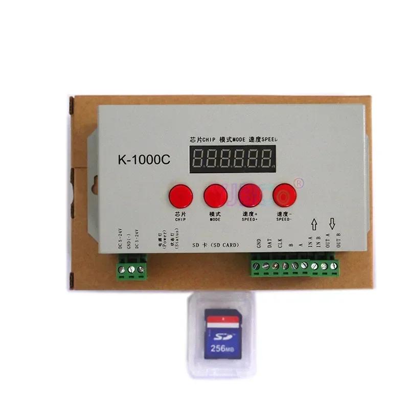 SD ī K-1000C  ǻ α׷  Ʈѷ, LED 2048 ȼ IC RGB Ʈѷ, 5V-24V, 12V, WS2812B, WS2815, SK6812, SK9822